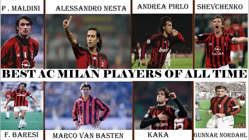 Lịch sử Serie A của AC Milan gắn liền với nhiều huyền thoại như Maldini, Baresi, Van Basten, Shevchenko và Kaká.