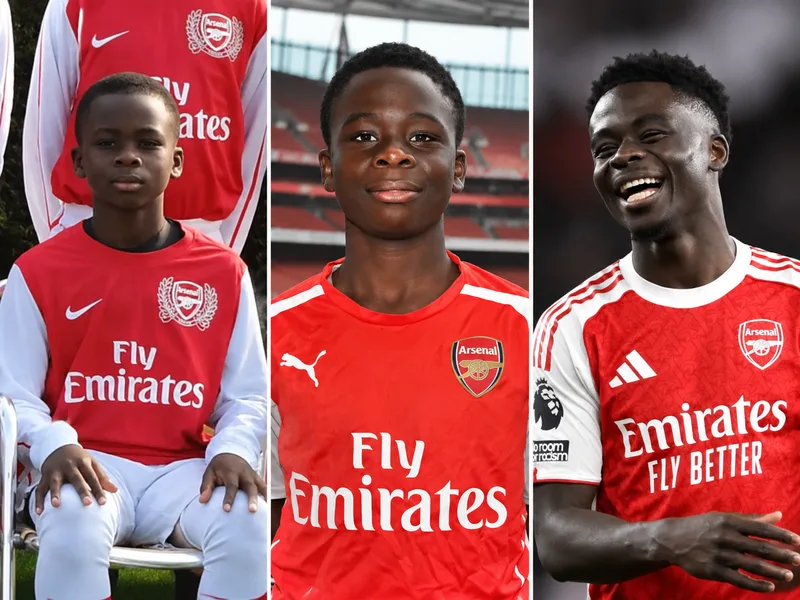 Saka trưởng thành từ học viện Arsenal và từng bước khẳng định vị trí trong đội một từ khi còn rất trẻ.