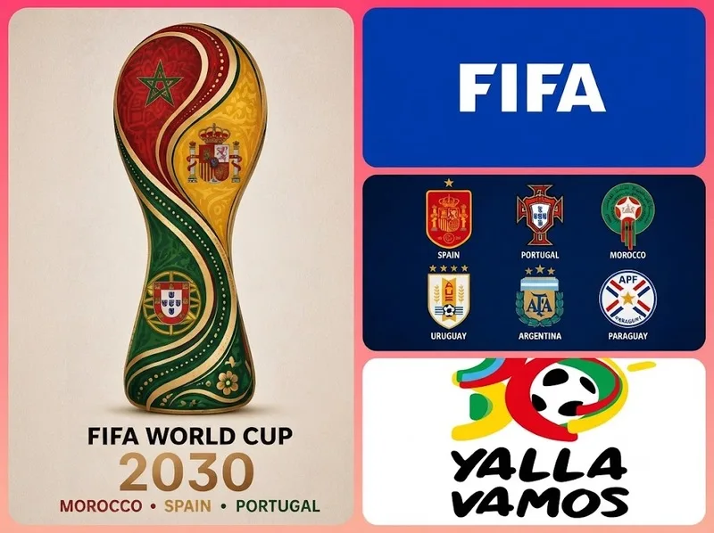 Sáu quốc gia cùng góp mặt trong kế hoạch World Cup 2030 với ba nước chủ nhà chính và ba địa điểm tổ chức trận kỷ niệm.